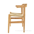 Chaise de siège de corde en papier en bois moderne WEGNER HANS